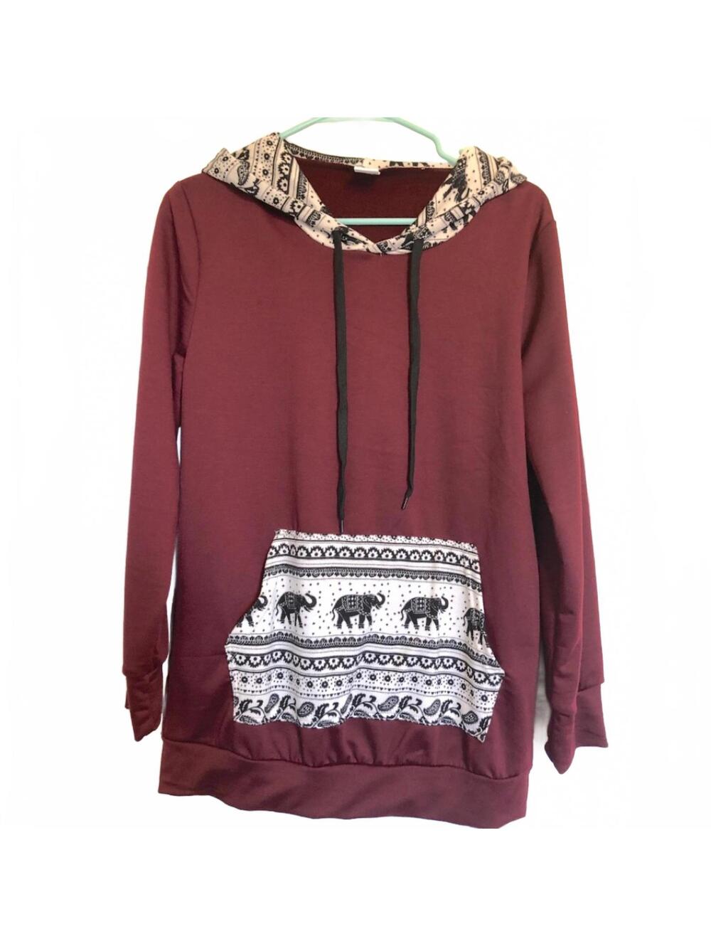Boho Elephant Hoodie Sweatshirt Graphic Pullover Festival Casual
